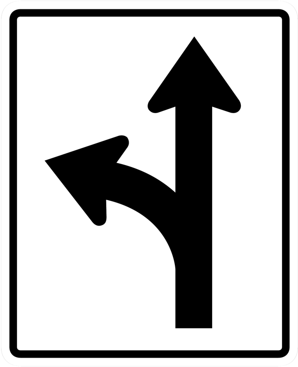 交通图标系列直行左转图标