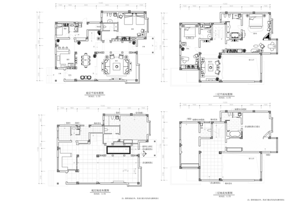 别墅欧式风格CAD施工图纸
