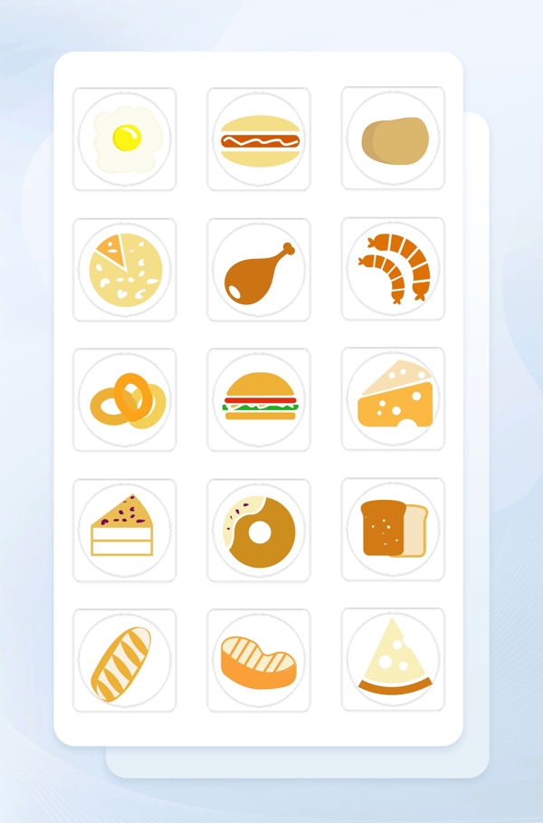 烘焙面包甜品面形矢量icon图图片