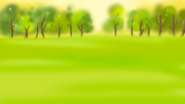 绿色辽阔草地树木背景图