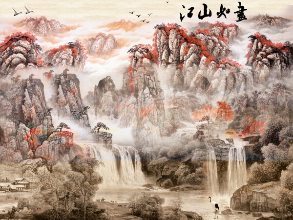 新中式背景墻