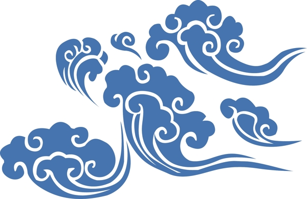 中秋节祥云云纹简约剪影