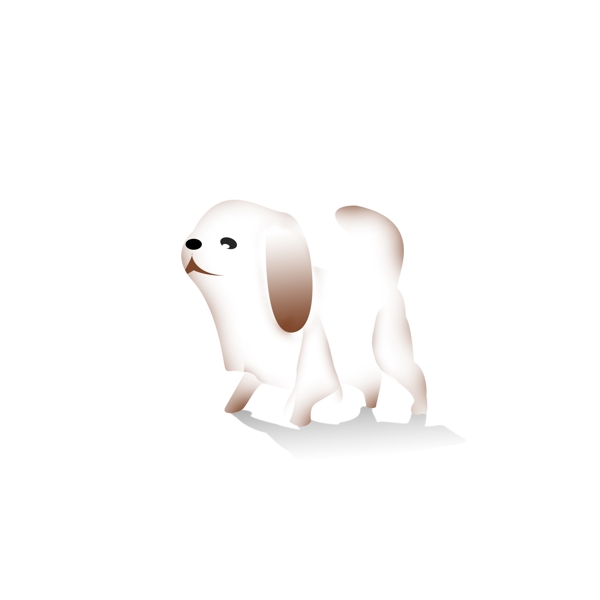 小狗白色简约卡通元素设计