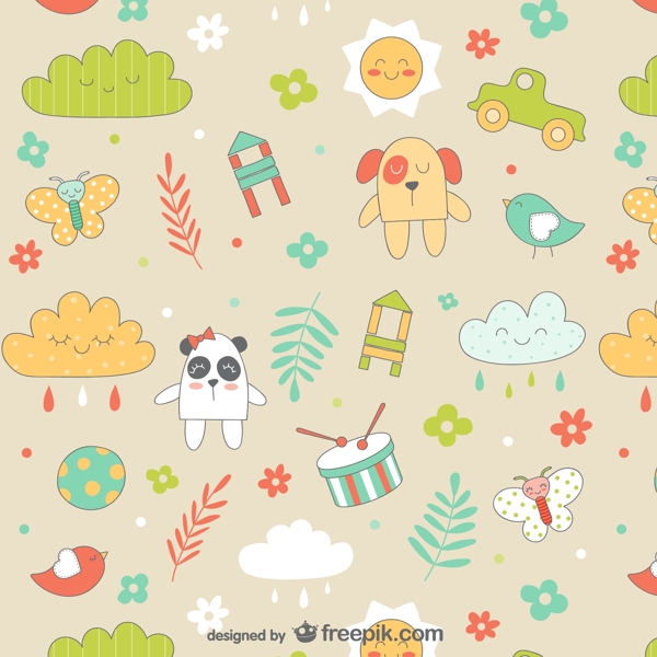 無(wú)縫嬰兒卡通圖案