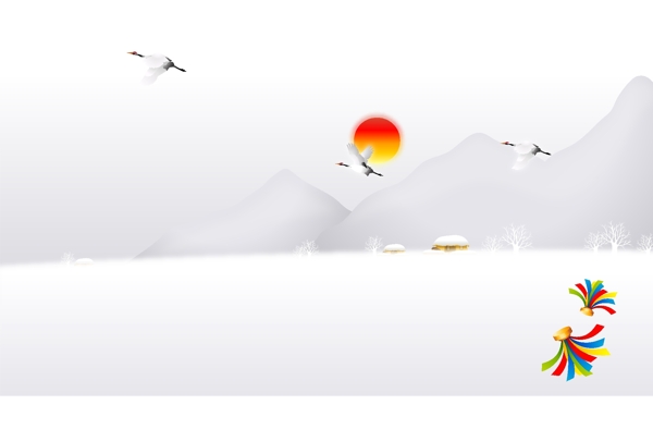 卡通風(fēng)景矢量素材