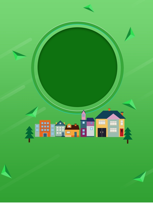 绿色圆环建筑背景素材