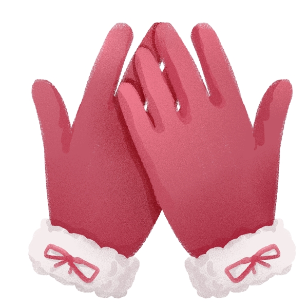 纯原创肌理风格冬天元素保暖手套