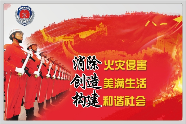 宣傳消防意識展板