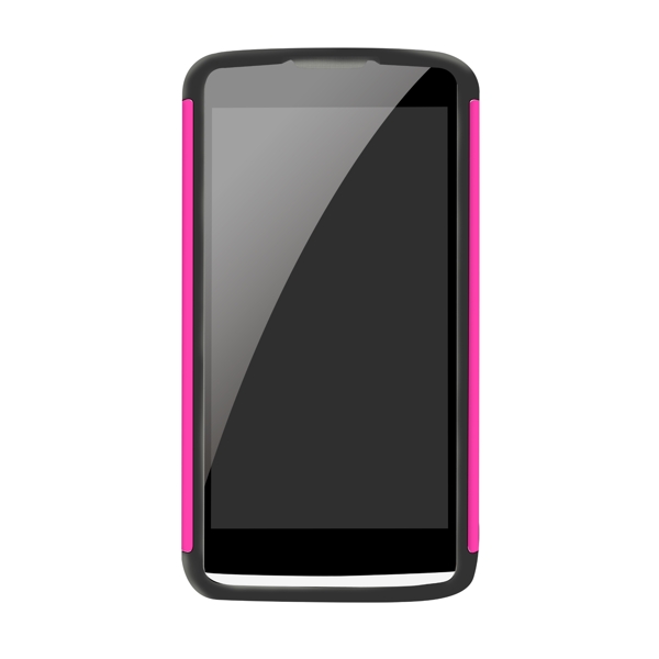 黑粉色3D仿真手机PNG