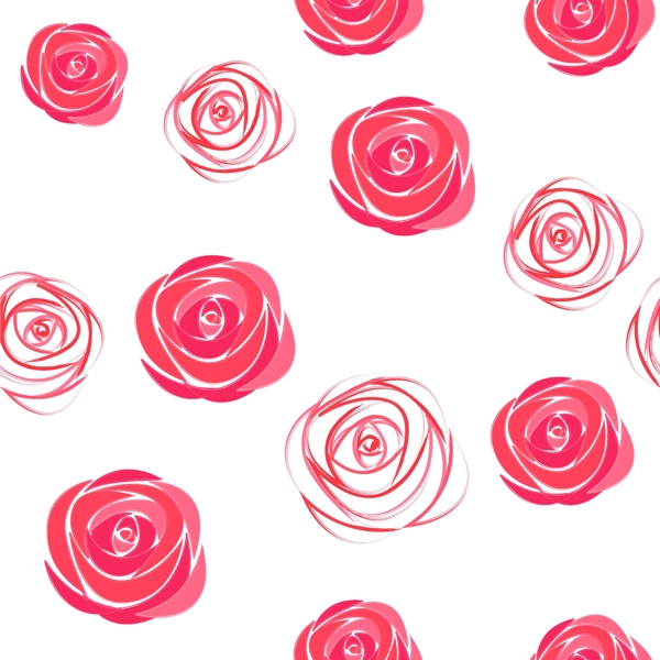 水粉玫瑰花背景矢量素材