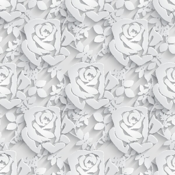 白色玫瑰雕刻花纹