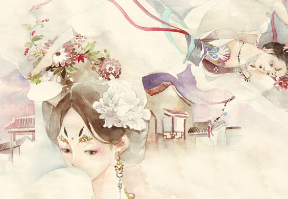 位圖人物少女花色彩免費(fèi)素材