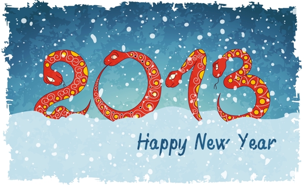 手繪2013蛇年圣誕節(jié)背景圖片