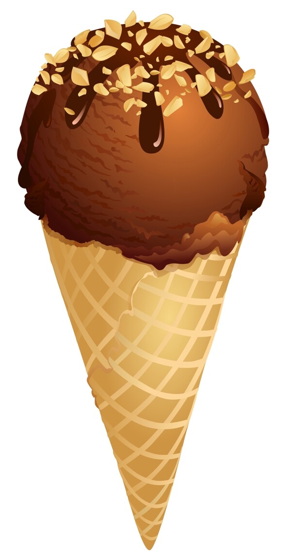 棕色巧克力冰淇淋免抠psd透明素材