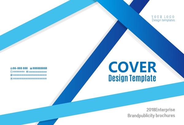 简洁线条企业宣传画册封面设计模板