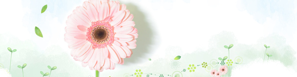 春季漂浮綠色葉子淘寶全屏banner背景