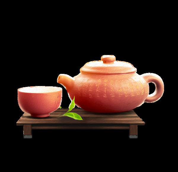质感茶壶茶杯装饰素材