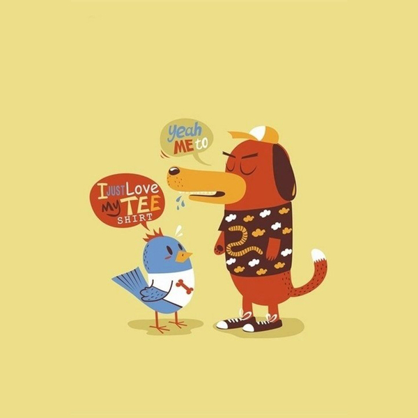 位圖可愛卡通卡通動物狗鳥免費素材