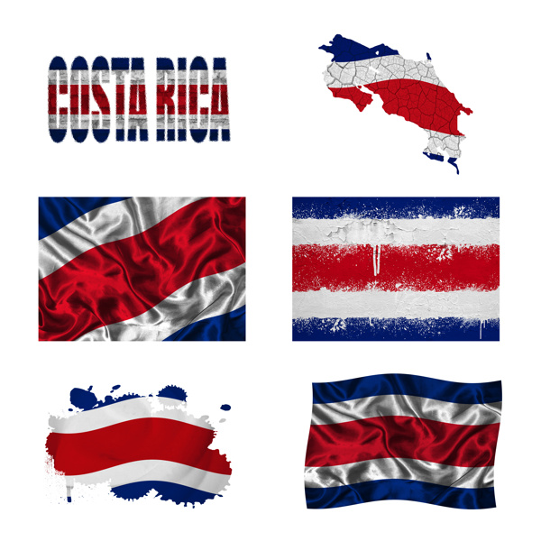哥斯达黎加国旗地图图片