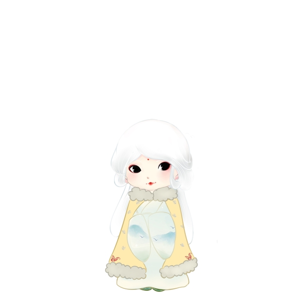 原創(chuàng)可愛(ài)Q版少女可商用元素