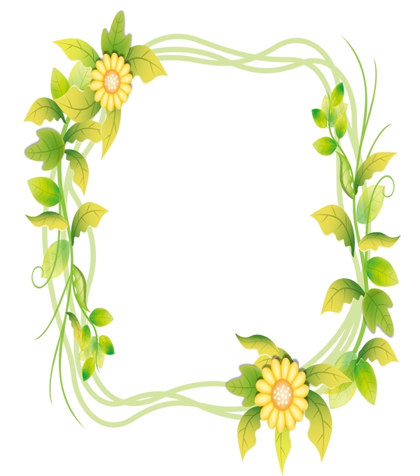 花朵葉子清新花朵邊框