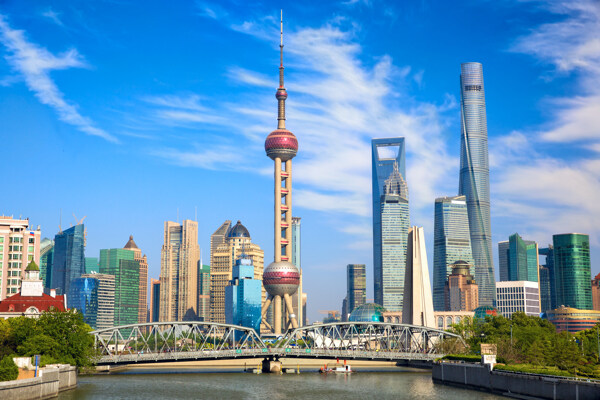 上海东方明珠大厦风景画