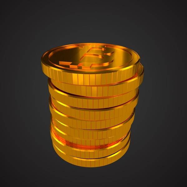 比特幣25D3D金幣立體錢元素