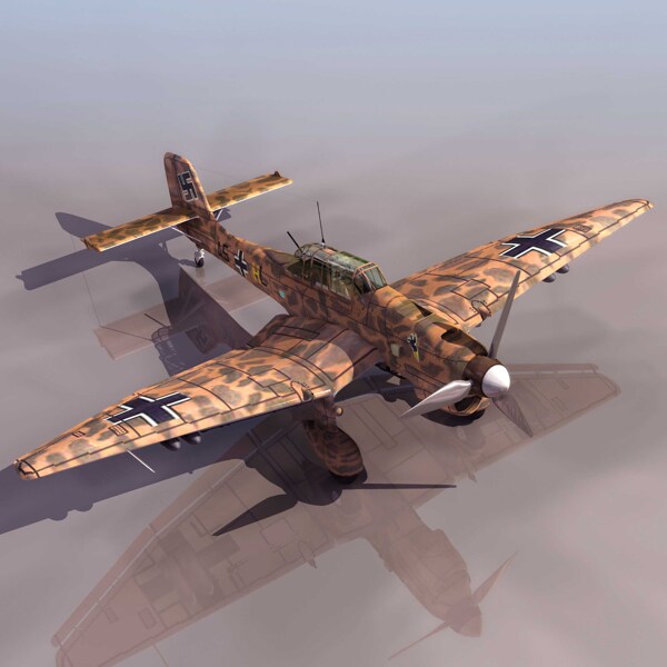 纳粹容克87型JunkersJu87俯冲轰炸机JunkersJu87BStukaGermanBomberWWII