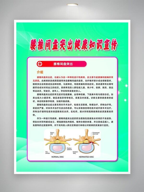 腰椎间盘突出健康知识宣传海报