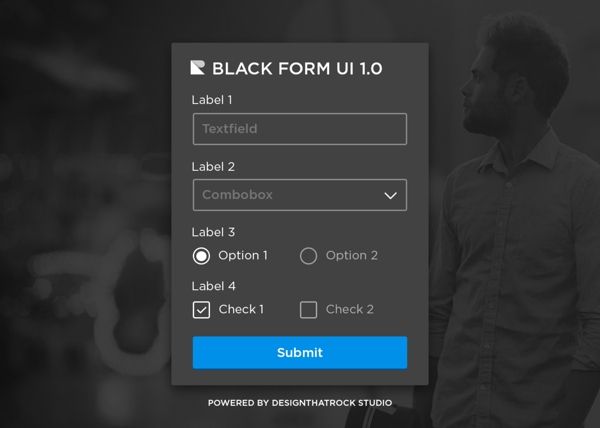简约的黑色风格表单UIpsd下载