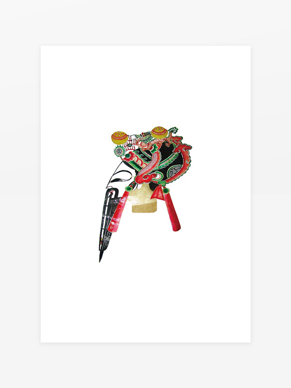 國(guó)粹皮影戲角色頭部特寫(xiě)