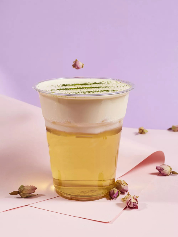 玫瑰花抹茶奶蓋創(chuàng)意網(wǎng)紅果茶果汁飲品