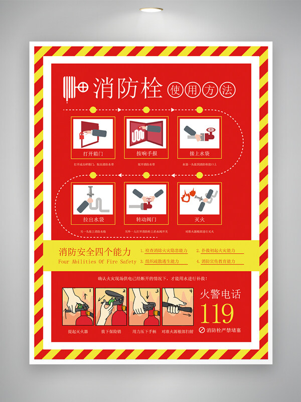 消防安全能力知識宣傳公益海報(bào)
