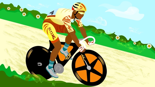 自行车比赛插画