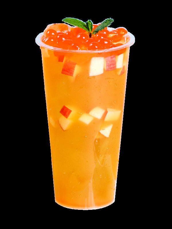 蘋果顆粒薄荷葉點綴創(chuàng)意風味果味飲品清涼解渴