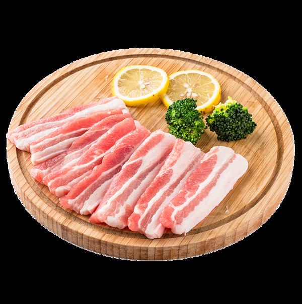 西藍(lán)花檸檬片薄切精品五花肉