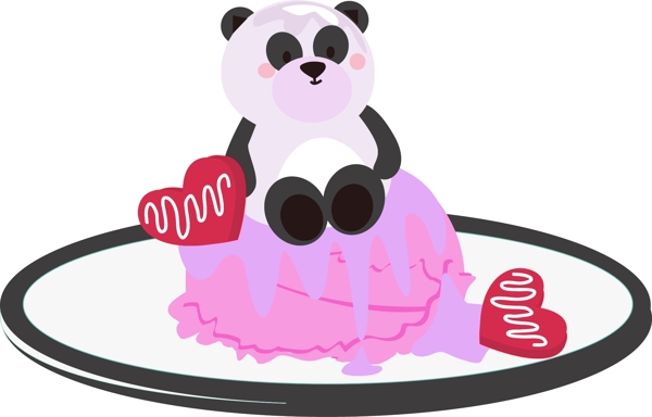可爱熊猫冰淇淋