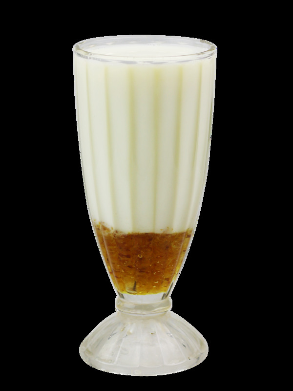 透明杯子蜂蜜牛奶焦糖奶昔牛奶