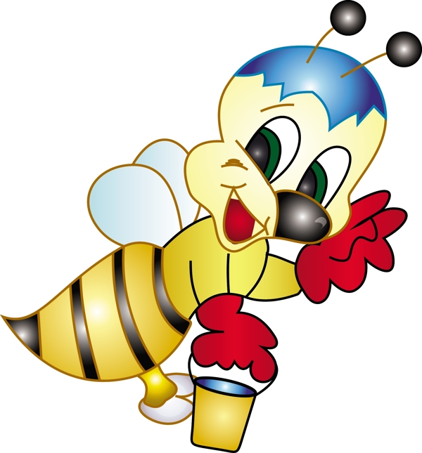 矢量卡通勤劳的蜜蜂