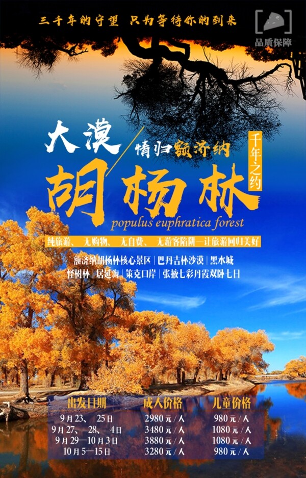 胡杨林旅游旅行海报