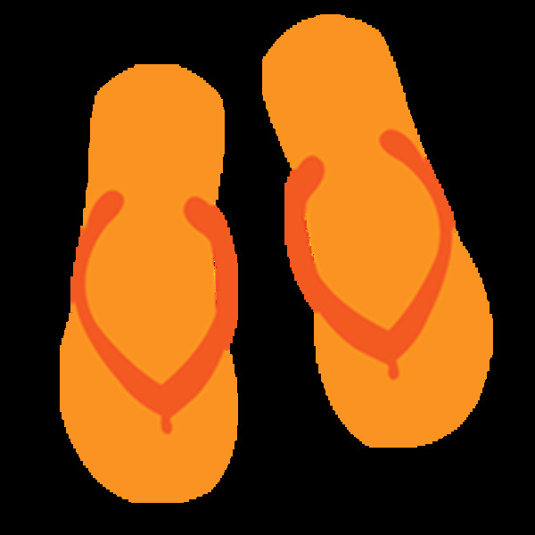 橙色人字拖鞋元素