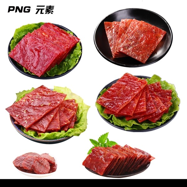 豬肉脯免扣素材