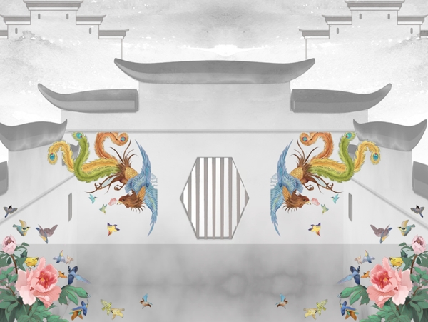 新中式背景墻
