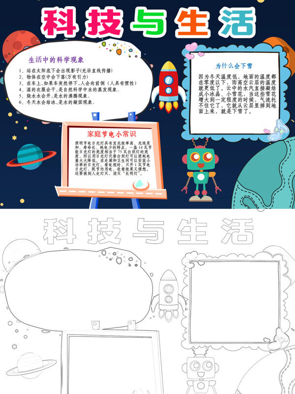 科技与生活生活中的科学现象手抄报
