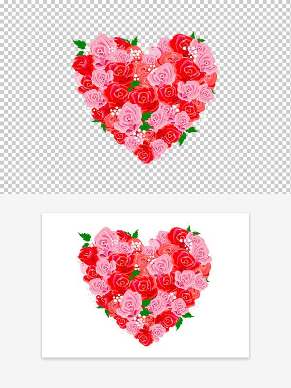 情人节玫瑰花组成的心形