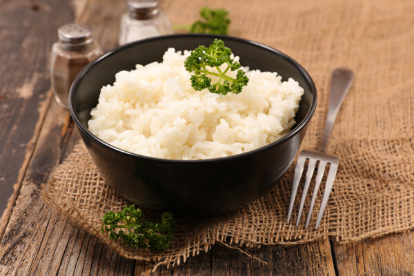 白米饭主食美食背景海报素材图片