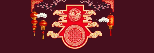 雞年春字舞臺(tái)燈籠