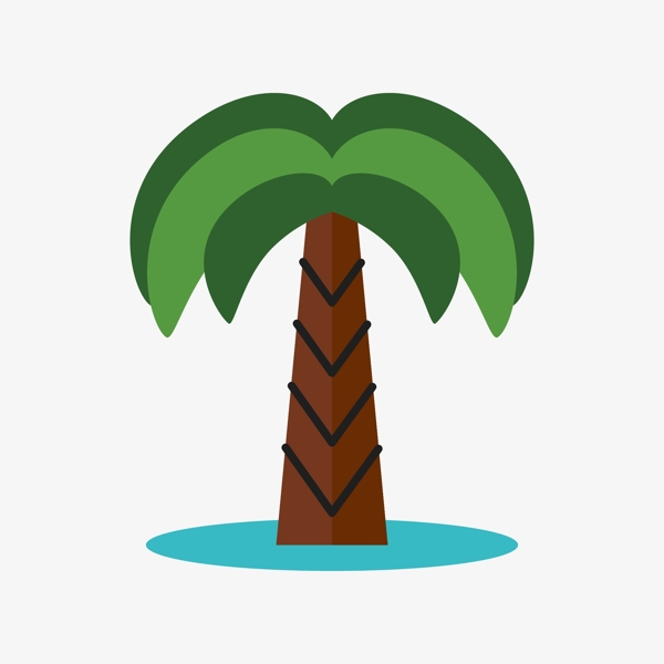 旅游季彩色卡通风出游沙滩椰树图案