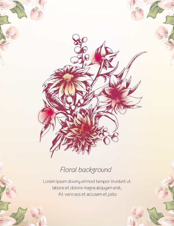 夢(mèng)幻花紋花朵卡片圖片