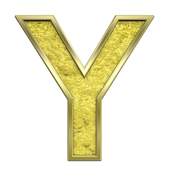 從黃金鑄造的字母集的一封信